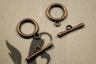 Замок-тогл 1.5 см 5 шт под медь