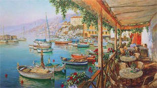 Набор для вышивания "PANNA" "Живая картина" ЖК-2091 "Завтрак в кафе у причала"